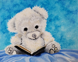 A Teddy Bear reading a book