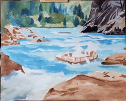 Rafting painting